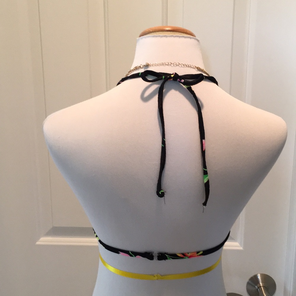 Catalina Black & Tropical Print Bikini Top - Picture 2 of 5